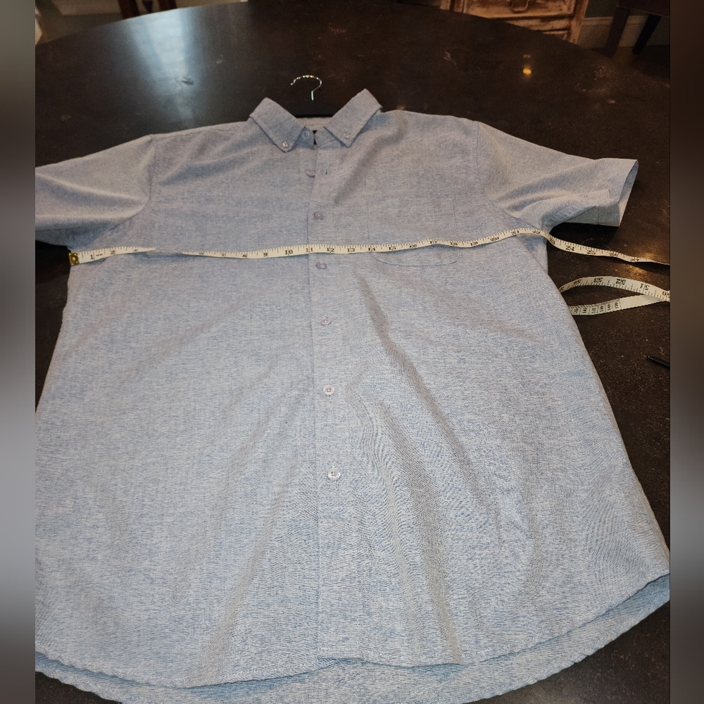 TWO!! Men's large short sleeve Blue & GREEN Murl button-down - Picture 2 of 14